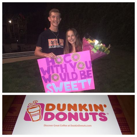 Homecoming Proposal❤️ Dunkin Hoco Proposal, Promposal Ideas For Girlfriend, Dance Proposals, Promposal Ideas, Ideas For Girlfriend, Homecoming Posters, Dance Proposal, Couple Stuff, Hoco Proposals