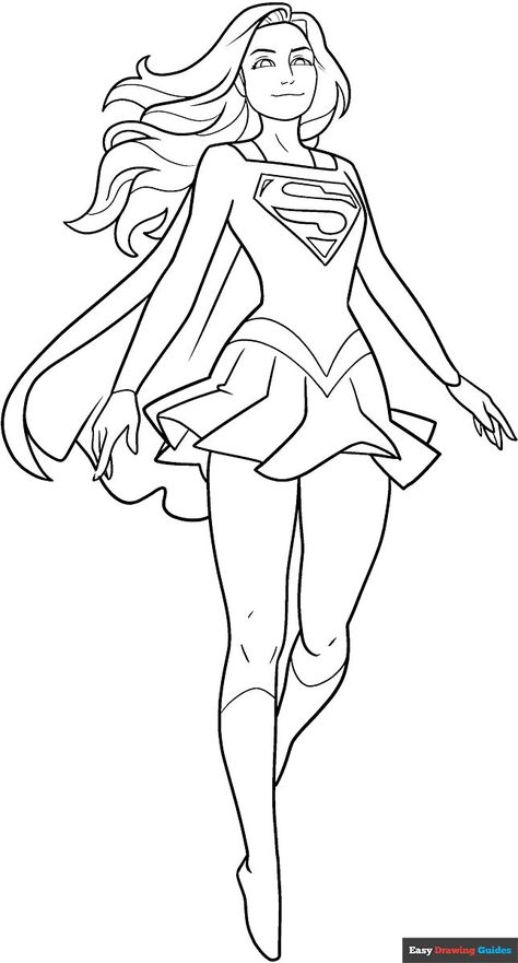 Free, printable Supergirl coloring page for kids. Print it out or color it online. https://easydrawingguides.com/coloring-pages/supergirl/ Supergirl Coloring Pages, Scarlet Witch Coloring Pages, Wonder Woman Drawing Easy, Superhero Coloring Pages For Kids, Supergirl Drawing, Wonder Woman Drawing, Superhero Coloring Pages, Popular Cartoon Characters, Witch Coloring Pages