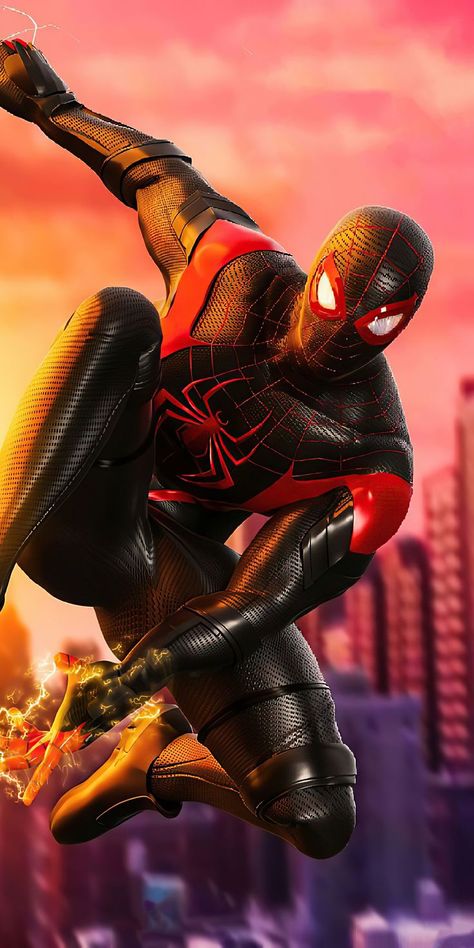 Black Red Suit, Suit Wallpaper, 3d Wallpaper For Phone, Amazing Spider Man 3, Wallpaper Spiderman, Spiderman Poses, Spiderman Black, Incredible Wallpaper, Spiderman Comic Art