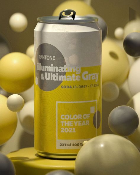 PANTONE on Instagram: “PANTONE COLOR OF THE YEAR 2021 PANTONE 17-5104 ULTIMATE GRAY + PANTONE 13-0647 ILLUMINATING 🤍💛 A marriage of color conveying a message of…” Gray Pantone, Pantone Color Of The Year, Color Of The Year, Pantone Color, Energy Drink Can, Red Bull, Bold Colors, Beverage Can, The Year