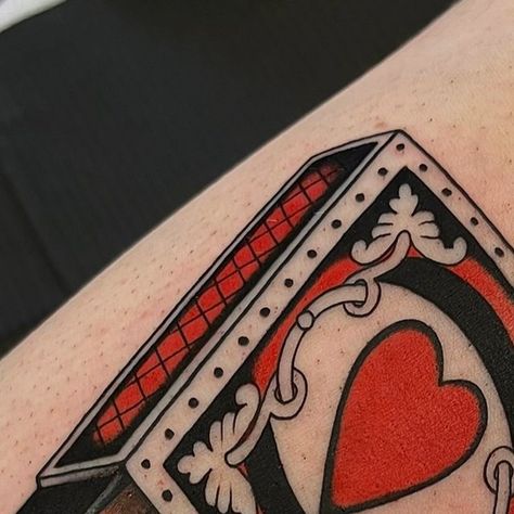 ✺ Donna Gomez ✺ on Instagram: "A matchbox for Shawna 🪄 My May & June booking newsletter goes out this coming Monday - sign up with the 🔗 in my bio to get some new ink before summer rolls around 🌞 Thanks for looking!  ✁ #traditionaltattoo #matchboxtattoo #firetattoo #portlandtattoo #oregontattoo #pnw #matchtattoo #oldschooltattoo #boldtattoo #femaletattooartist #ladytattooers #lovetattoo #portland #seattletattoo #westcoasttattoo #vancouvertattoo #beavertontattoo #eugenetattoo #gothictattoo #spookytattoo" Traditional Matchbox Tattoo, Traditional Match Box Tattoo, Matchbook Tattoo, Match Box Tattoo, Matchbox Tattoo, West Coast Tattoo, Oregon Tattoo, Box Tattoo, Vancouver Tattoo