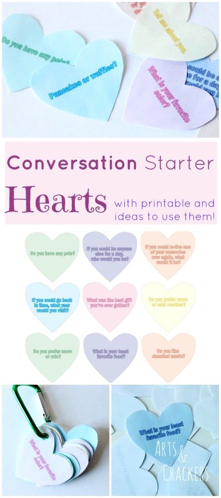 Printable Conversation Starter Hearts - fun Valentine's day activity for home or school! Valentine's Day Game, Hearts Printable, Valentine's Day Party Games, Nursing Home Activities, Alzheimers Activities, February Activity, February Ideas, Recreation Therapy, Valentinstag Party