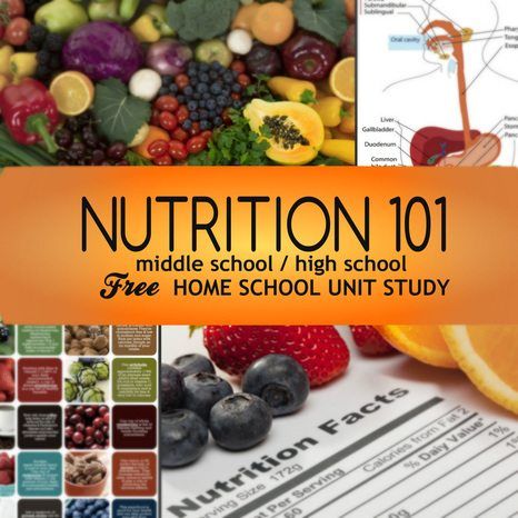 Nutrition 101 FREE Homeschool Unit Study Teaching Nutrition To High Schoolers, Homeschool Health, Nutrition 101, High School Health, Unit Studies Homeschool, School Nutrition, Nutrition Classes, Nutrition Activities, Nutrition Month