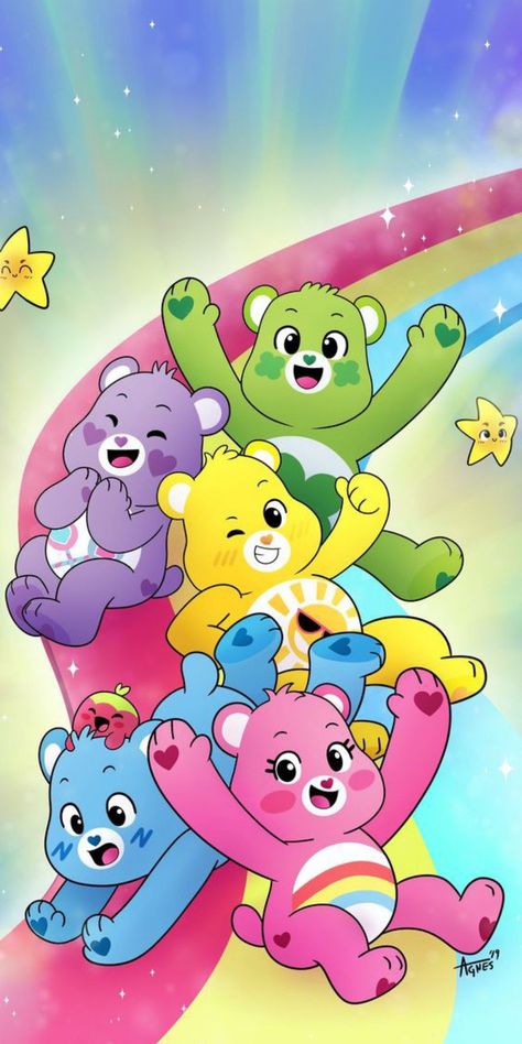 Make Them Regret, Care Bears Vintage, Pastel Iphone Wallpaper, Rainbow Cartoon, Care Bears Cousins, Wallpaper Shelves, Wallpaper Disney, Pink Teddy Bear, Cartoon Posters