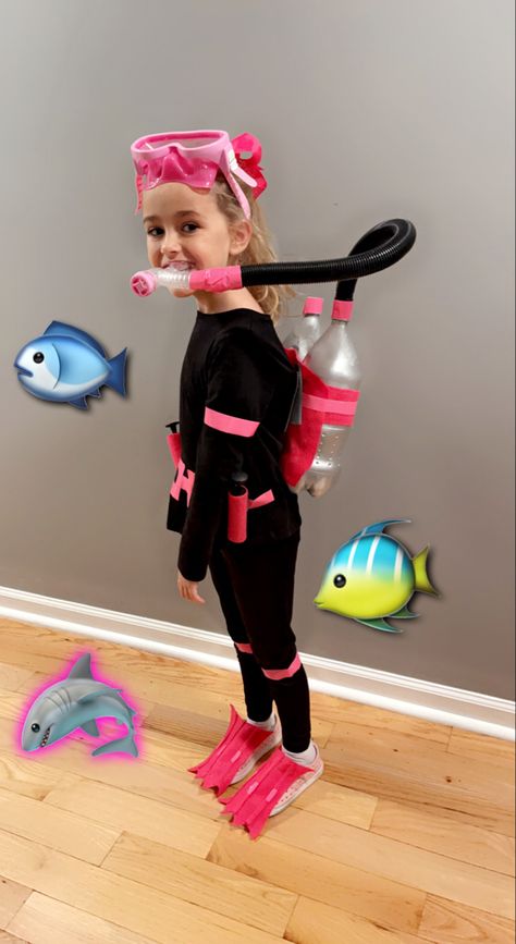 Scuba Costume, Diy Shark Costume, Shark Costume Kids, Scuba Diver Costume, Under The Sea Costumes, Halloween Costumes Kids Homemade, Sea Costume, Fish Costume, Creepy Costumes