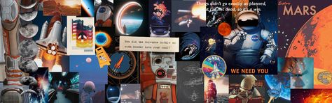 red - blue - outer space - astronaut - mars - spaceship *I do not own any individual images* Space Aesthetic Header, Nasa Wallpaper, Aesthetic Header, Space Aesthetic, Nasa Mars, Space Astronaut, Youtube Banner, Astronauts In Space, We Need You