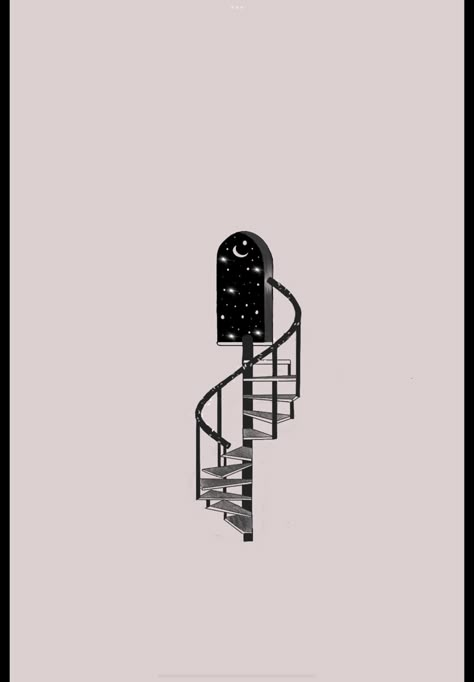 Staircase Tattoo Ideas, Window To The Soul Tattoo, Doorway To Space Tattoo, Small Door Tattoo, Door To Space Tattoo, Ghost In Frame Tattoo, Glass House Tattoo, Fire Escape Tattoo, Stairway To Nowhere Tattoo