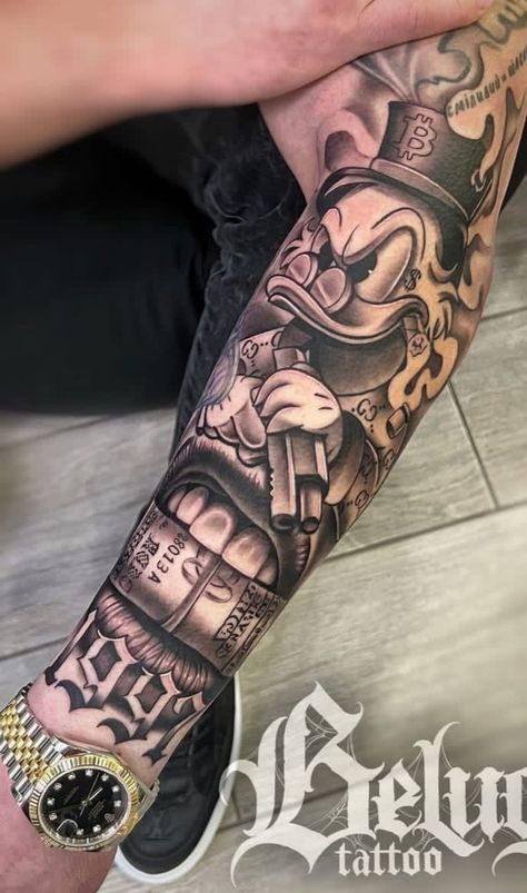 Gangster Sleeve Tattoo, Chicano Sleeve Tattoo, Chicano Sleeve, Chicano Tattoos Gangsters, Tattoo Gangster, Best Tattoos For Men, Samurai Tattoo Sleeve, Gangster Tattoo, Chicano Tattoos Sleeve