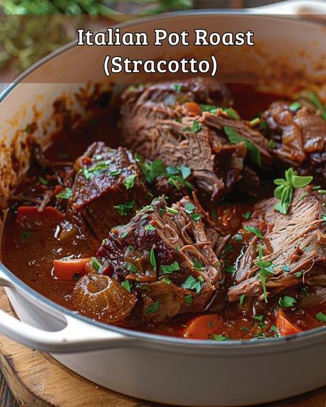 Fast Recipes | Italian Pot Roast (Stracotto) | Facebook Stracotto Recipe, Italian Pot Roast, Recipes Italian, Fast Recipes, Beef Chuck Roast, Beef Chuck, Chuck Roast, Polenta, Pot Roast