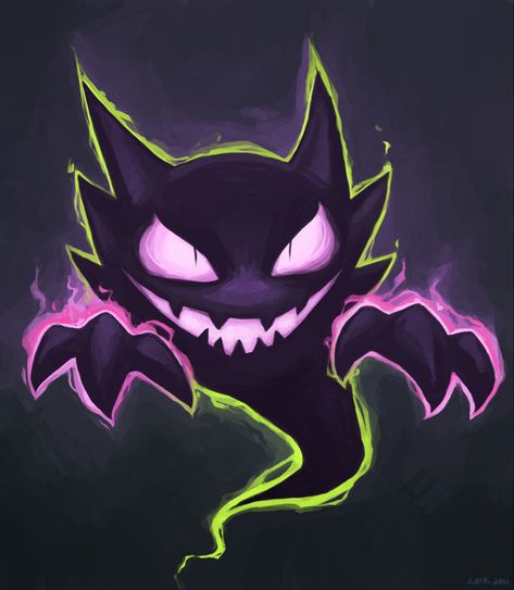 Haunter Pokemon Art, Haunter Pokemon, Metamorphosis Art, Sharingan Wallpapers, Ghost Type Pokemon, Pokemon Painting, Wallpaper Pfp, Pokemon Costumes, Gengar Pokemon