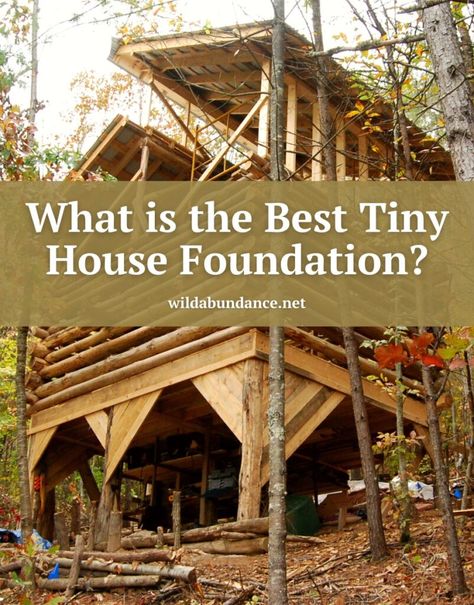 What is the best tiny house foundation? Tiny House Foundation, Diy Foundation, Diy Tiny House, Floating Deck, House Foundation, Best Tiny House, Concrete Slab, Block Wall, House Stuff