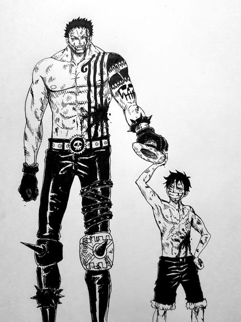 katakuri rufy one piece Luffy And Katakuri, One Piece Deviantart, Animation Drawing Sketches, Doflamingo Wallpaper, Charlotte Katakuri, Black And White One Piece, Anime For Life, One Piece Photos, One Piece Tattoos