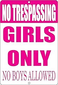 Funny Bedroom, Tin Sign Wall Decor, Unicorn Wall Decor, No Boys Allowed, No Trespassing, Girl Cave, Usa Funny, Pink Room Decor, Picture Poster