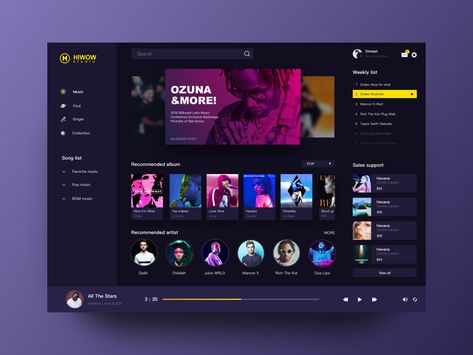 Music Player Website, Web App Ui Design, Desain Ux, Music App Design, Music Player Design, Logo Design Women, 007 Casino Royale, Design Sites, Music Web