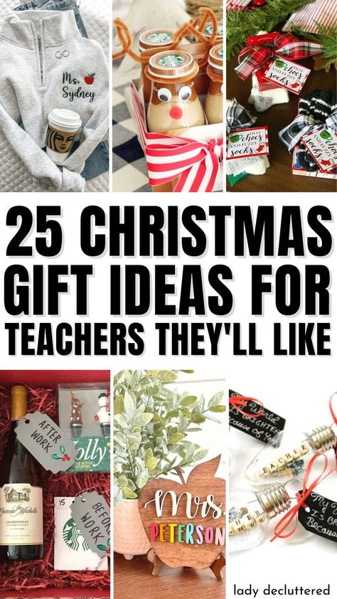 25 Christmas Gift Ideas for Teachers They'll Actually Like Unique Teacher Christmas Gifts, Clever Christmas Gift Ideas, Christmas Gift For Daycare Teacher, 25 Christmas Gift Ideas, Christmas Gift Ideas For Teachers, Interesting Christmas Gifts, Daycare Gifts, Sustainable Christmas Gifts, Gift Ideas For Teachers