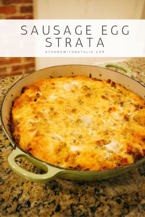 Sausage Egg And Cheese Strata, Sausage Strata, Egg Strata, Strata Recipes Breakfast, Egg Casseroles, Strata Recipe, Brunch Casserole Recipes, Strata Recipes, Breakfast Strata