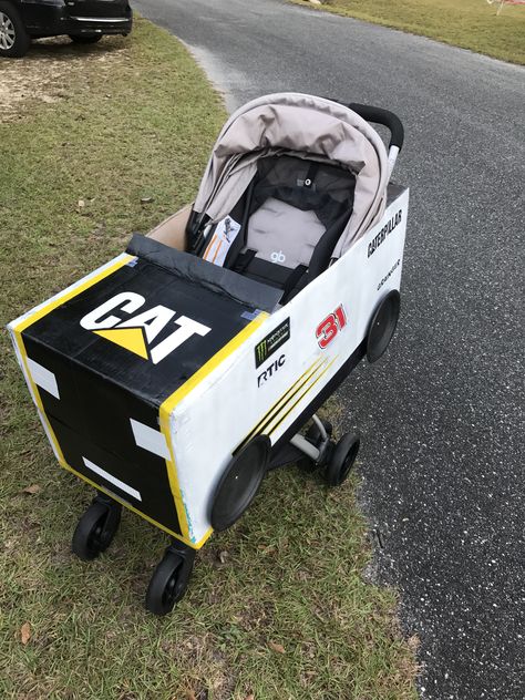 Race car portion of my son’s costume using his stroller Race Car Halloween Costume, Race Car Costume, Stroller Costume, Cars Halloween Costume, Halloween Costume Family, Theme Costumes, Car Costume, Holiday Crafts Decorations, Costume Family