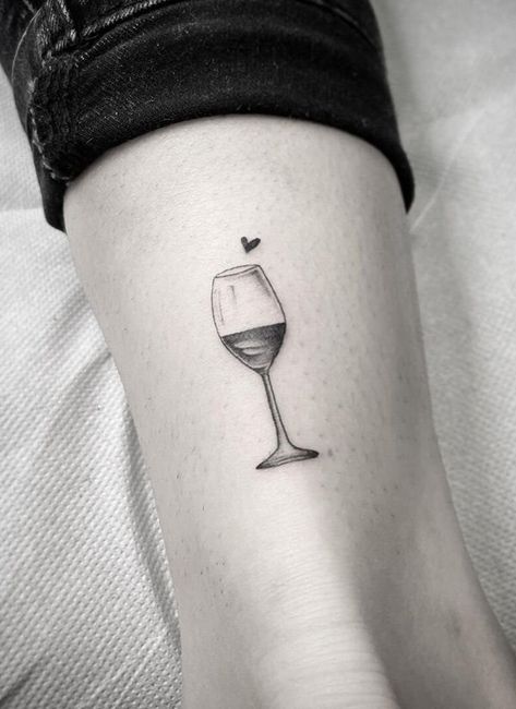 100 Awesome Heart Tattoos For Inspiration - The Trend Scout Wine Tattoo Ideas Friends, Hollyhock Tattoo, Wine Tattoo Ideas, Fingerprint Heart Tattoos, Infinite Tattoo, Cute Best Friend Tattoos, Wine Glass Tattoo, Wine Tattoo, Mom Heart Tattoo