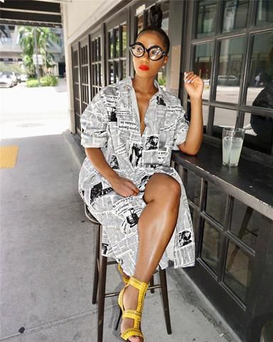 Newspaper Dress, Newspaper Print, Cotton Shirt Dress, Spandex Dress, Fashion Graphic, Necklines For Dresses, Long Sleeve Shirt Dress, The Shirt, Blouse Dress