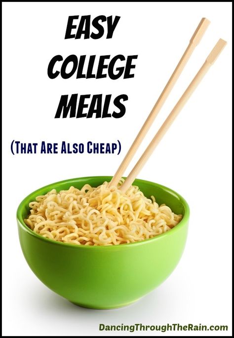 Easy College Meals (That Are Also Cheap) - Use these easy college meals to make sure that you or your student are eating on the cheap! It is possible to eat well in college, you just have to learn how! College Meal Ideas, Cheap College Meals, College Meal, College Food Hacks, Recipes For College Students, Dorm Food, College Cooking, Easy College Meals, Cheap Meal