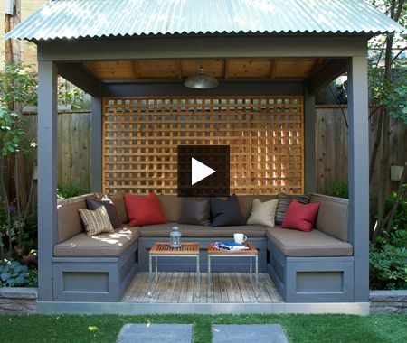 Multifunctional Backyard | House & Home | Online TV Patio Fencing, Diy Gazebo, Backyard Shade, Backyard House, Decking Area, Backyard Fence, Patio Pergola, Wooden Gazebo, Pergola Lighting