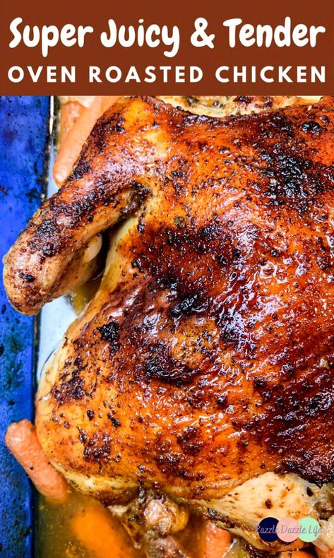 Roasting Whole Chicken In Oven, Roast Chicken Oven, Chicken Spatchcock, Whole Chicken Recipes Oven, Baked Whole Chicken Recipes, Easy Marry Me Chicken, Oven Roasted Whole Chicken, Chicken Recipes Oven, Whole Baked Chicken