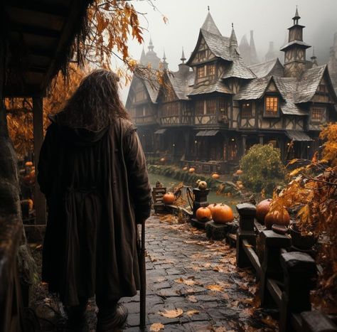 Potterville - Hagrid visiting Hogsmeade 🧡 Rubeus Hagrid, Hp Harry Potter, Harry Potter Images, Magic Forest, Witch Magic, Harry Potter Wallpaper, Candle Inspiration, Harry Potter Books, Harry Potter Aesthetic