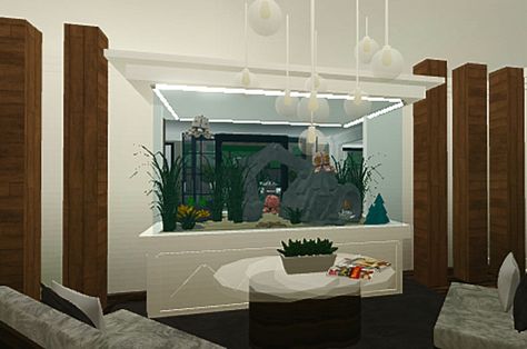 Bloxburg Fish Tank, Mini Aquarium, House Decorating Ideas Apartments, Bloxburg Decals, House Decorating, Fish Tank, Decorating Ideas, Apartment, Building