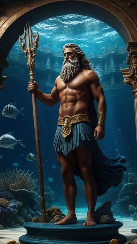 Greek god | Sea | Ocean | Myths | Mythology | god | Power | Interesting | Art | Mystery | Fantasy | God Of The Ocean, God Power, Goddess Of The Sea, Red Light Green Light, Greek Mythology Gods, Greek Myth, Greek God, Greek Clothing, Greek Myths