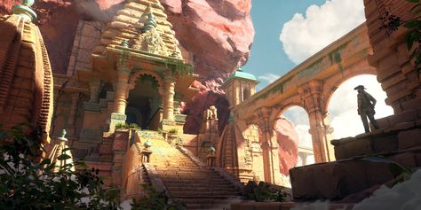 Lost Temple, Environment Projects, 3d Inspiration, Game Environment, Fantasy City, Assassin’s Creed, Environment Design, Barcelona Cathedral, Mount Rushmore