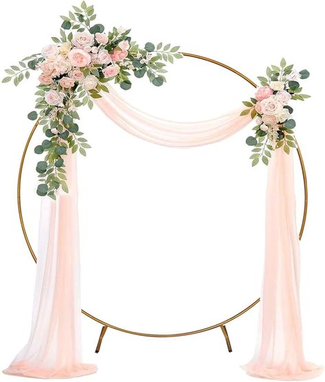 Amazon.com: Ipalmay Round Arch Backdrop Stand - 6.6ft Gold Circle Flower Balloon Ring Arch Frame for Wedding, Birthday Party, Christmas, Baby Shower, Valentine Ceremony, Graduation Photography Decorations : Patio, Lawn & Garden Circle Hoop Backdrop, Large Gold Ring Backdrop, Flower Circle Backdrop, Round Floral Backdrop, Baby Shower Flower Arch, Round Backdrop With Flowers, Circle Arch Decor, Circle Backdrop Ideas, Balloon Ring Arch