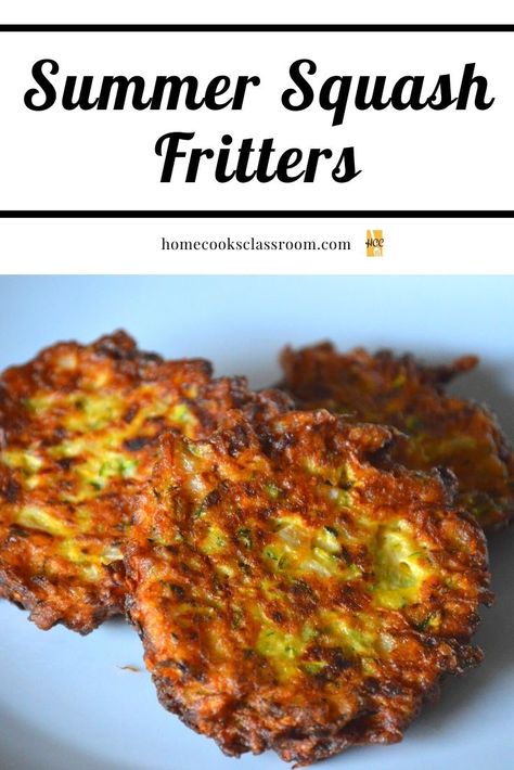 Summer Squash Fritters, Crookneck Squash Recipes, Squash Patties, Squash Fritters, Summer Squash Recipes, Yellow Squash Recipes, Fritter Recipes, Summer Squash, Squash Recipes