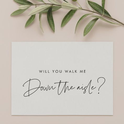 $3.08 | Modern Will you walk me down the aisle proposal #modern, minimalist, simple, black and white, typography, handwritten, will you walk me, down the aisle, father of the bride, proposal card Bride Proposal, Typography Handwritten, Handwritten Design, Wedding Typography, Wedding Invitation Trends, Black And White Typography, Bridesmaid Card, White Typography, Be My Bridesmaid Cards