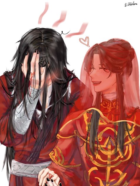 Hualian Wedding, Hualian Fanart Spicy, Tgcf Gif, Xie Lian Fanart, Hualian Fanart, Tgcf Fanart, Love Poses, Hualian Tgcf, Romance Books Quotes