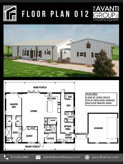 Barndo With Breezeway To Garage, Barndominium With Detached Shop, Barndominium With Breezeway, Barndo Ideas, Barn House Ideas, Shed House Plans, Engineering Consulting, Barn Houses, Shed House