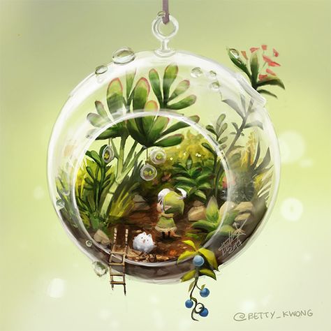 Tiny Terrarium, Botw Link, Sketches Doodles, Cute Kawaii Drawings, Cute Little Drawings, Dreamy Art, Kawaii Drawings, Kawaii Art, Painting Tutorial