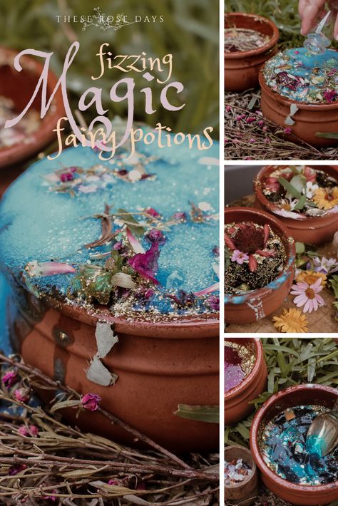 Nature Messy Play, Magic Fairy Garden, Sensory Play Party, Fairy Camp Ideas, Fairy Provocation, Fairy Potions For Kids, Potions Preschool, Sensory Play Kindergarten, Enchanted Forest Crafts For Kids