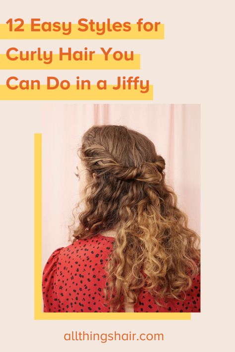 How To Do A Messy Bun With Long Curly Hair, Shoulder Length Curly Hair Dos, Easy Ways To Style Curly Hair, Curly Hairdos Easy, Easy Curly Hair Updo, Ways To Style Curly Hair, Gorgeous Curly Hair, Mid Length Curly Hairstyles, Styles For Curly Hair