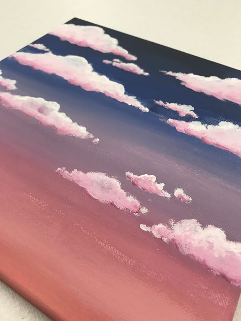 aesthetic clouds painting in acrylic ☺️ Art Mini Toile, Art Ideas For Teens, Sunset Painting Acrylic, Sky Art Painting, Art Painting Tools, Rompers For Women, Cute Canvas Paintings, Soyut Sanat Tabloları, Small Canvas Art