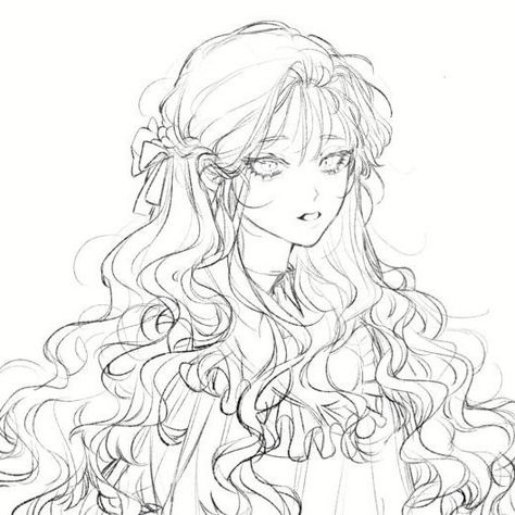 Crisscross Applesauce Pose Drawing, Small Chest Drawing Reference, Hair Reference Wavy, Manwha Art Style Reference, Goddess Hair Drawing, Long Wavy Hair Reference, Flowy Anime Hair, Princess Hair Drawing, Flowy Hair Drawing Reference