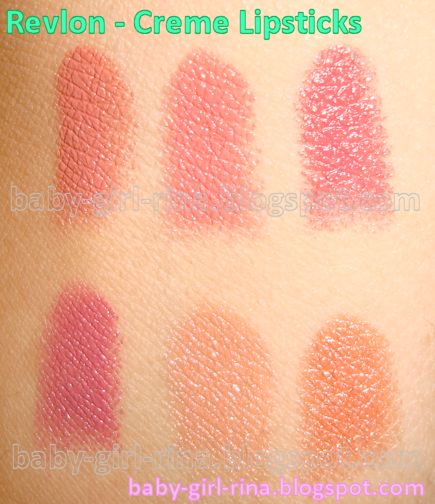 Revlon Super Lustrous Creme Lipsticks from left to right: Ginger Rose (131), Pink In The Afternoon (415), Pink Velvet (423) Sassy Mauve (463), Just Buff Enough (613), Peach Me (628) Revlon Peach Me Lipstick, Ginger Rose, Peach Lipstick, Revlon Super Lustrous Lipstick, Revlon Super Lustrous, Rose Velvet, Creme Lipstick, Lipstick Swatches, Kiss Makeup