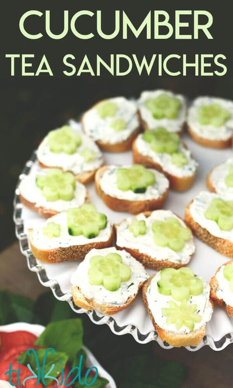 Simple Open Face Cucumber Tea Sandwiches | Tikkido.com Cucumber Tea Sandwiches Recipes, Cucumber Tea, Kids Birthday Food, Cucumber Tea Sandwiches, Healthy Appetizers Easy, Tea Sandwiches Recipes, Appetizers For Kids, Fingerfood Party, Party Sandwiches