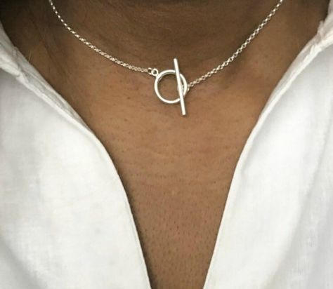 Luxury Timeless Toggle Necklace For Women, Luxury Modern Toggle Necklace For Everyday, Luxury Everyday Minimalist Toggle Necklace, Luxury Elegant Toggle Necklace, Feminist Necklace, Girlfriend Necklace Gift, Toggle Clasp Necklace, Silver Leaf Bracelet, Chemistry Gifts