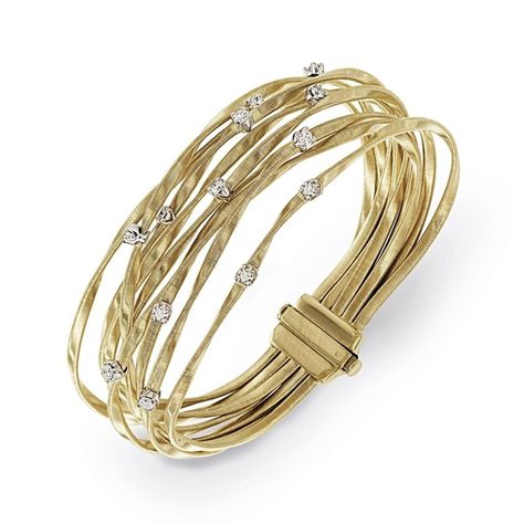 Adjustable Yellow Gold Multi-strand Jewelry, Luxury Flexible Gold Diamond Bracelet, Gold Multi-strand Bohemian Bracelets, Luxury Yellow Gold Multi-strand Jewelry, Marco Bicego Bracelet, Marco Bicego Necklace, Marco Bicego Jewelry, White Gold Diamond Bracelet, Marco Bicego