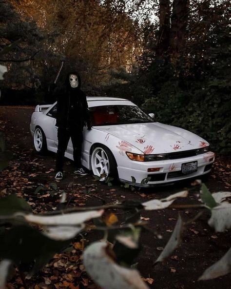 Halloween Car Wallpaper, Nissan Silvia S13 Wallpaper, S13 Wallpaper, 90s Japanese Cars, Aesthetic Jdm, Japan 90s, Saleen Mustang, Nissan Silvia S13, S13 Silvia