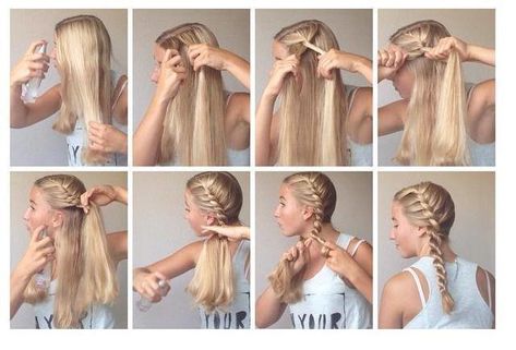 CafeMom.com : Quick Side Braid : 8 Brilliant Hairstyle Hacks for an Effortless, Natural Look (PHOTOS) -- Don't have time to curl your hair or create a fancy updo? Consider this side braid for a quick but classic look. Simple Side Braid, Curling Hairstyles, Side Braid Tutorial, Two French Braids, Braiding Hairstyles, French Braid Hairstyles, Lob Hairstyle, Lob Haircut, Peinados Fáciles Para Cabello Corto