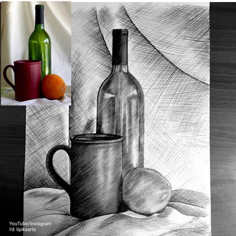 Still life, #oilpainting #art #painting #artist #artwork #contemporaryart Still Life Images To Draw, Still Life Pictures To Draw, Easy Still Life Drawing Pencil Sketch, Simple Still Life Drawing, Still Life Sketch Easy, Sketches Still Life, Still Life In Pencil, Still Life Drawing Reference, Still Life Drawing Pencil