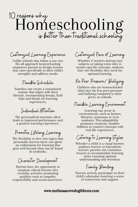 In times homeschooling has emerged as a viable and increasingly popular alternative, to traditional schooling. Families from around the world are opting for homeschooling due to its flexibility and personalized learning experiences. In this blog post we will get into the benefits of homeschooling over traditional schooling and shed some light on why many parents are choosing this approach. Homeschool Essentials Elementary, Types Of Homeschooling Methods, Home School Shed, Why Homeschool, Witchy Homeschool, Homeschooling Topics, Homeschool Facts, Homeschool Shed, Fun Homeschool Ideas