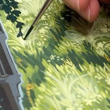 Procreate Tips on Instagram: "#notorocreate but hugely inspiring! @amina.illustration this is only the 3rd piece of 16 total 🫠 prints available now ! 🌱 materials: @holbeinartistmaterials acryla gouache, wood panel 🌱 #art #painting #gouache #artistsoninstagram #gouachepainting #holbein #holbeinacrylagouache #illustration #milwaukeeartist" Amina Illustration, Wood Panel Art, Acryla Gouache, Procreate Tips, Learning Art, Wood Illustration, Painting Gouache, Inspo Pics, Painting Collage