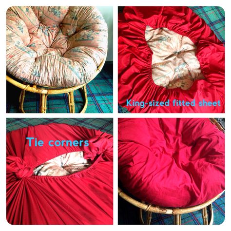 DIY papasan cover NO SEW Papasan Chair Cover Diy, Crochet Papasan Cover, Diy Papasan Cushion Cover, Diy Papasan Cushion, Papasan Chair Cover, Papasan Chair Living Room, Papasan Cushion Cover, Papasan Chair Cushion, Papasan Cushion